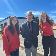 Principal Ian with students